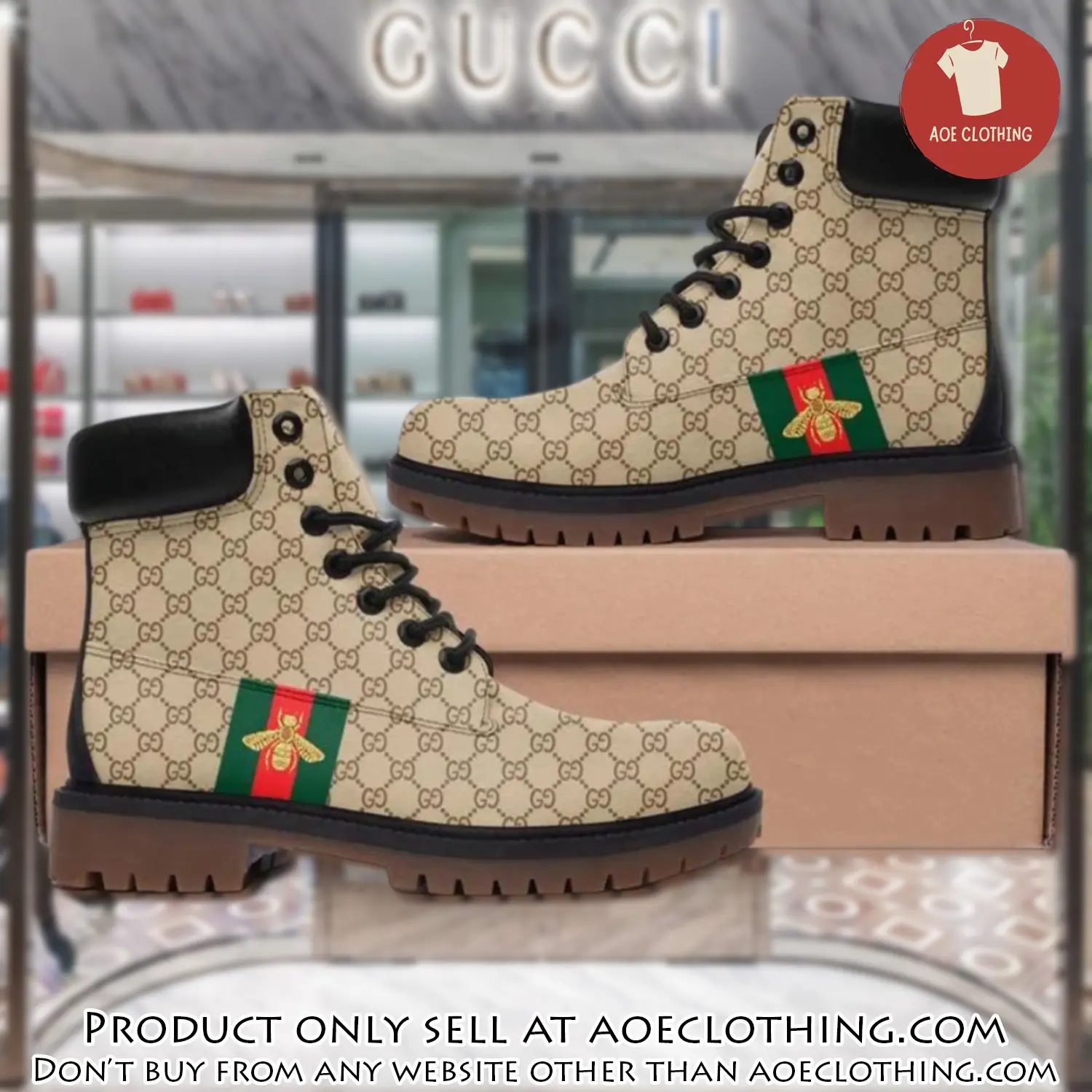 Gucci bee beige luxury brand boots premium gifts for men women aoe0923728